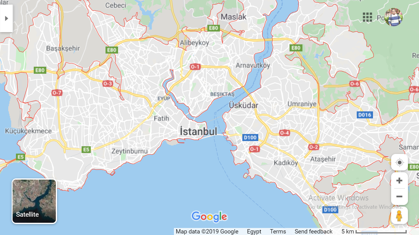 خريطة اسطنبول بالعربي وبالتفصيل - مرشد تركيا , دليل تركيا اجار سيارات شقق  شحن بحري جوي